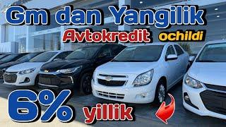 Yillik 6% dan avtokredit  Gm dan yana bir yangilik  Qaysi moshinalarga ochildi?