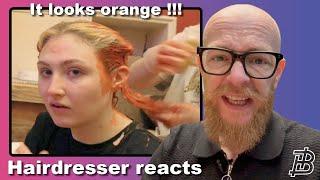 She is going from BLOND TO RED. Hairdresser reacts
