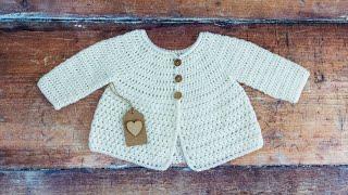 Crochet Baby Cardigan Pattern Part ONE of this EASY Step by Step Tutorial