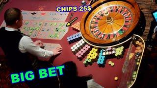 LIVE CASINO BIG BET CHIPS 25$  Roulette BIG LOST SESSION EVENING FRIDAY ️ 2024-06-21