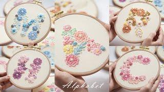 Alphabet floral-26 letters in 5 color palettesBeginner friendly