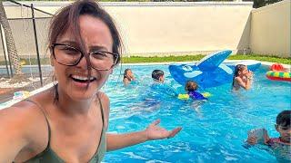 MÃE de 6 por UM dia na PISCINA - Família da Rê