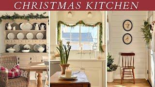 Cozy Christmas Kitchen Decorating  Simple & Natural Christmas Decor 2023