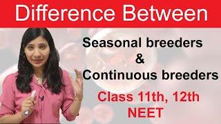 Differentiate seasonal breeders from continuous breeders.  Class 12  NEET  BOARD .
