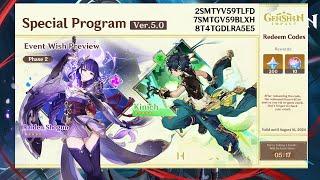 5.0 SPECIAL PROGRAM BANNERS REDEEM CODES NATLAN FREE CHARACTER - Genshin Impact