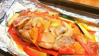 Pescado al Horno con Vegetales .