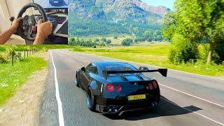 Nissan GTR R35 Widebody build liberty Walk - Forza Horizon 4 - Steering wheel gameplay