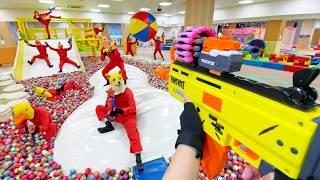 Nerf War  Amusement Park Battle 81 Nerf First Person Shooter