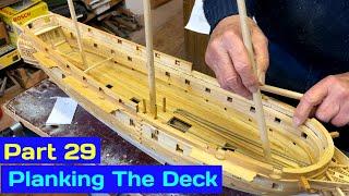 How to Building Ship Model  #Part 29  Planking the Deck