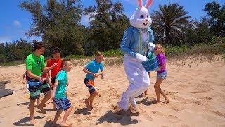 Easter Bunny found on Mystery Island With Ninja Kidz Tv and Kids Fun