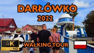 ⁴ᴷ⁶⁰  DarłówkoPoland Walking Tour - Baltic Sea Summertime August 2022 4K