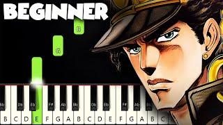 Jotaros Theme Jojos Bizarre Adventures  BEGINNER PIANO TUTORIAL + SHEET MUSIC by Betacustic