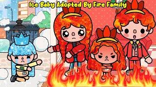 Ice Baby Adopted By Fire Family  Toca Family  Sad Story  Toca Life World  Toca Boca