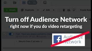 Facebooks Audience Network does NOT work for Video Retargeting OR Custom Audiences