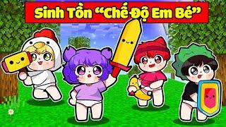 NABEE THỬ THÁCH 24H SINH TỒN CHẾ ĐỘ EM BÉ SIÊU ĐÁNG YÊU TRONG MINECRAFT 