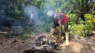 Open Fire Cooking On A Deserted Hidden Island Catch Clean Cook️