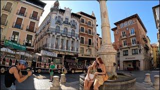 Teruel Aragon Spain  City Walking Tour⎮Beautiful Quaint Buildings 24-08-24 4K