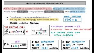 AP Calc BC How to Solve a Logistic Growth Application Problem