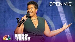 Comic Tacarra Williams Performs in the Open Mic Round - Bring The Funny Open Mic