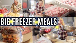 How to Cook MASSIVE LARGE FAMILY FREEZER MEALS  Super Mega FREEZER COOKING 2021