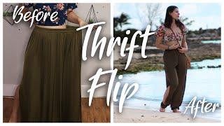 Thrift Flip Skirt into Side Slit Pants