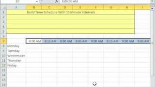 Excel Magic Trick 543 Build Time Schedule With 15 Minute Intervals