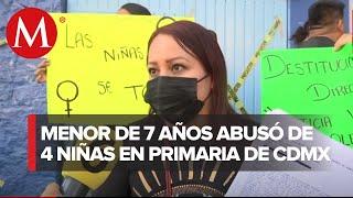 Papás protestan por casos de abuso sexual frente a primaria en Álvaro Obregón