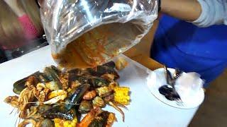 SPICY SEAFOOD BOIL MUKBANG - Thai Street Food