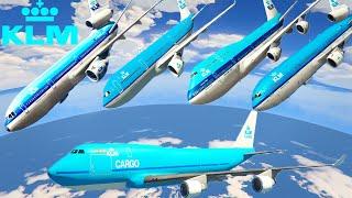 GTA V Every KLM Airplanes Flying to Space Best Extreme Longer Crash and Fail Compilation