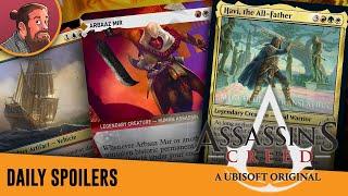 Assassins Creed MTG Spoilers Naya God Warrior Equipment and a Bunch of Assassins