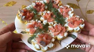 Очень вкусная закуска рикоттамягкий сыр с рыбкой