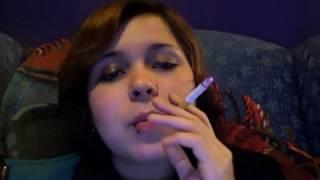 NEWPORT 100 CIGARETTE SMOKING BABE WITH LIPRING.MP4