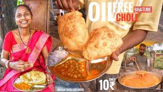 10₹- Only  Cheapest Food Of India  Oil Free Chole Bhature  Street Food India
