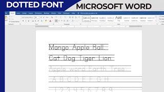how install dotted font style in word - Tracing Letters
