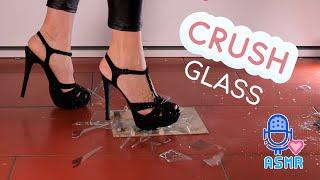 Girl Crushing Glass with High Heels - ASMR sounds