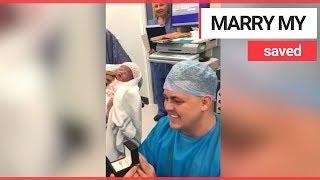 Man surprises girlfriend with proposal after giving birth  SWNS TV