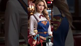 Superheroine as a Waitress  DC & Marvel characters #superheroine #avengers #shorts