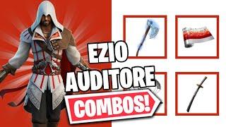 EZIO AUDITORE COMBOS  FORTNITE SKIN REVIEW