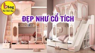 Giường ngủ bé gái 2023 - Top những mẫu giường tầng đẹp cho bé gái 2023