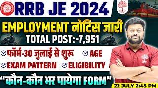 RRB JE 2024 NOTIFICATION OUT  RRB JE NEW VACANCY 2024  RRB JE VACANCY  RRB JE SYLLABUS AGE FORM