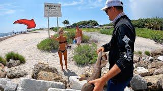 CRAZY Catch at Dangerous Jetties Made Her Do This