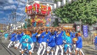 2024.7.31 此花区 伝法 夏祭り 太鼓台 朝の巡行 澪標住吉神社·鴉宮 宵宮 北上·北中·高見·南上·北五