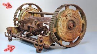 105 Years Old Push Reel Mower Restoration - Why Did People Stop Using These?
