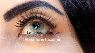 FRESHTONE HAZELNUT en ojos negros  dark eyes HD LentesCosmetics