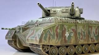 Takom 1144 scale Landkruezer P1000 Ratte with x2 Panzer VIII Maus.