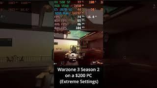 COD Warzone 3 Season 2 On A $200 PC   Xeon 2670 V2 + RX580 2048SP #shorts #fpstest #warzone #xeon