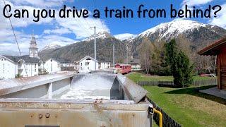  4K  Freight cab ride including loading and unloading Samedan - Preda Switzerland 05.2021