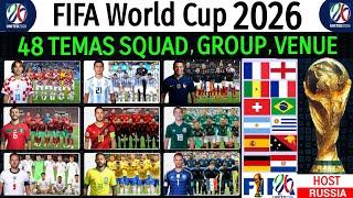 FIFA World Cup 2026 - All Teams Squad  All Teams Group Venue Football World Cup 2026  FWC 2026 