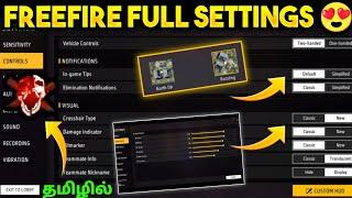 FREEFIRE FULL SETTINGS  FREEFIRE SETTINGS TAMIL  FREEFIRE SETTINGS TIPS & TRICK TAMIL