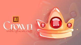 HOW TO DRAW A CROWN CARTOON STYLE IN ADOBE ILLUSTRATOR